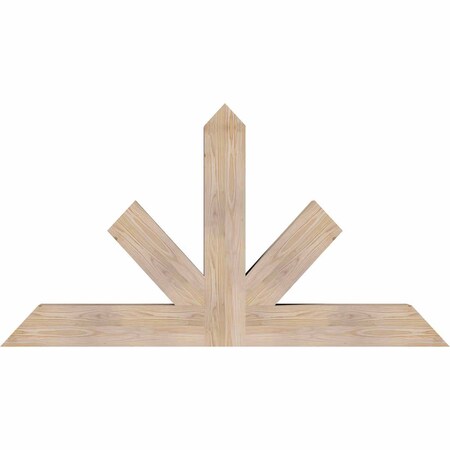 Ekena Millwork Saratoga Smooth Timber Gable Bracket, Douglas Fir, 60"W x 32"H x 5 1/2"D x 5 1/2"F, 13/12 Pitch GBW060X32X0606SAR00SDF